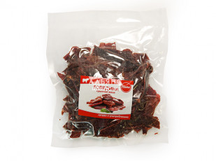 Форель паутинка: Говядина вяленая (строганина)