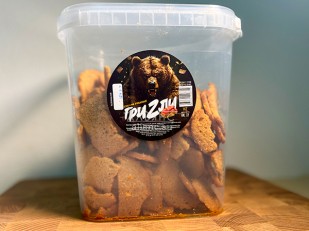 Японские снеки и крекеры: Ведро Ржаные гренки со вкусом Салями (1 кг)